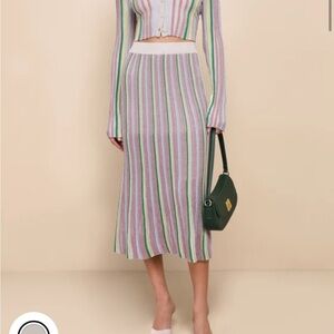 Lulu's Pastel Striped Maxi Skirt